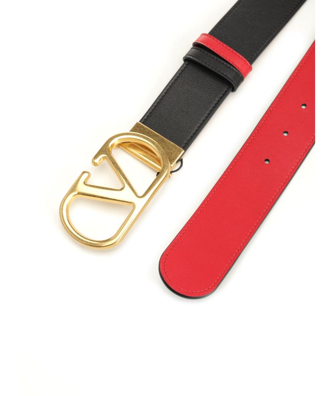 VALENTINO Черный кожаный ремень, фото 2