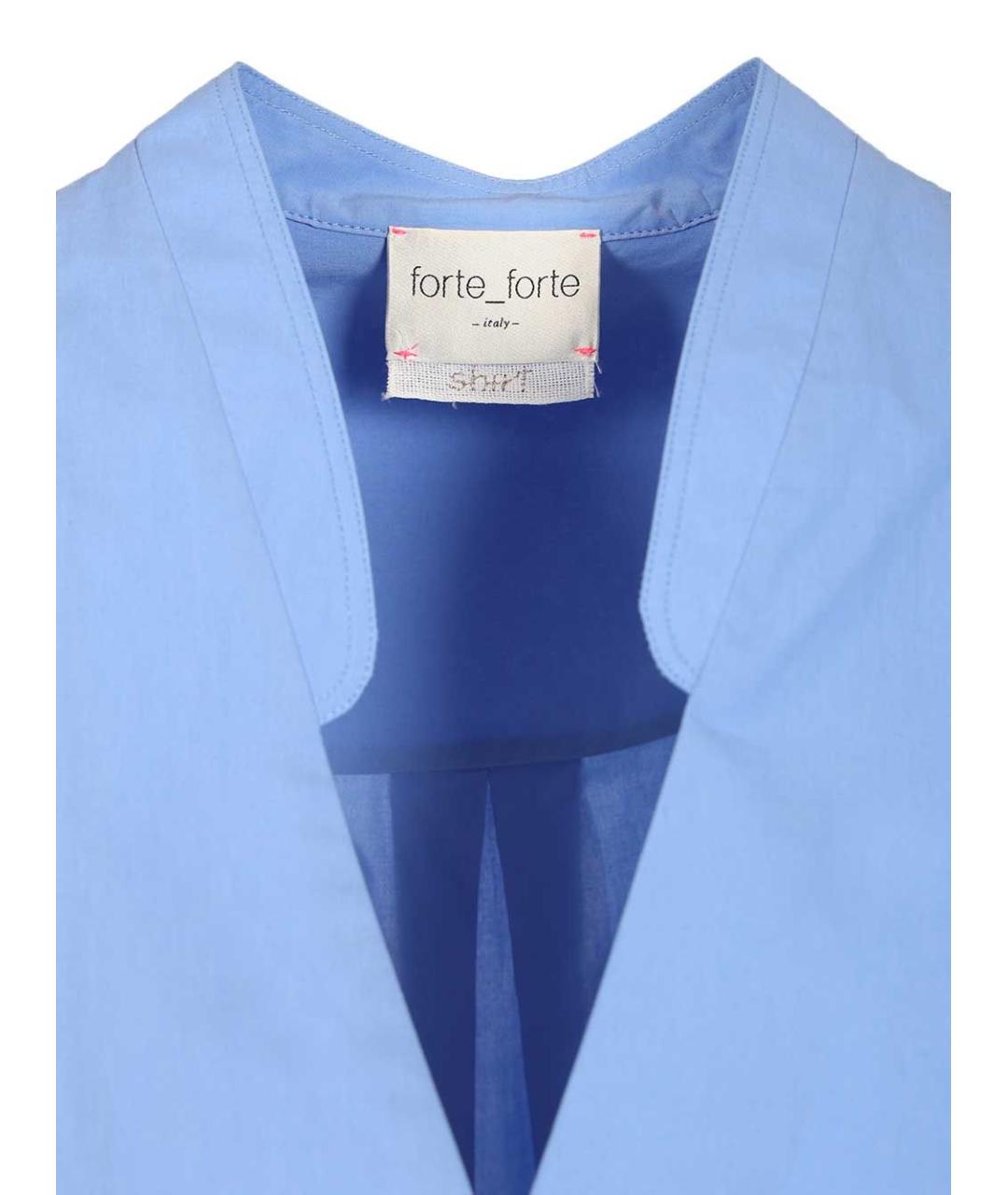 FORTE FORTE Голубая хлопковая рубашка, фото 4