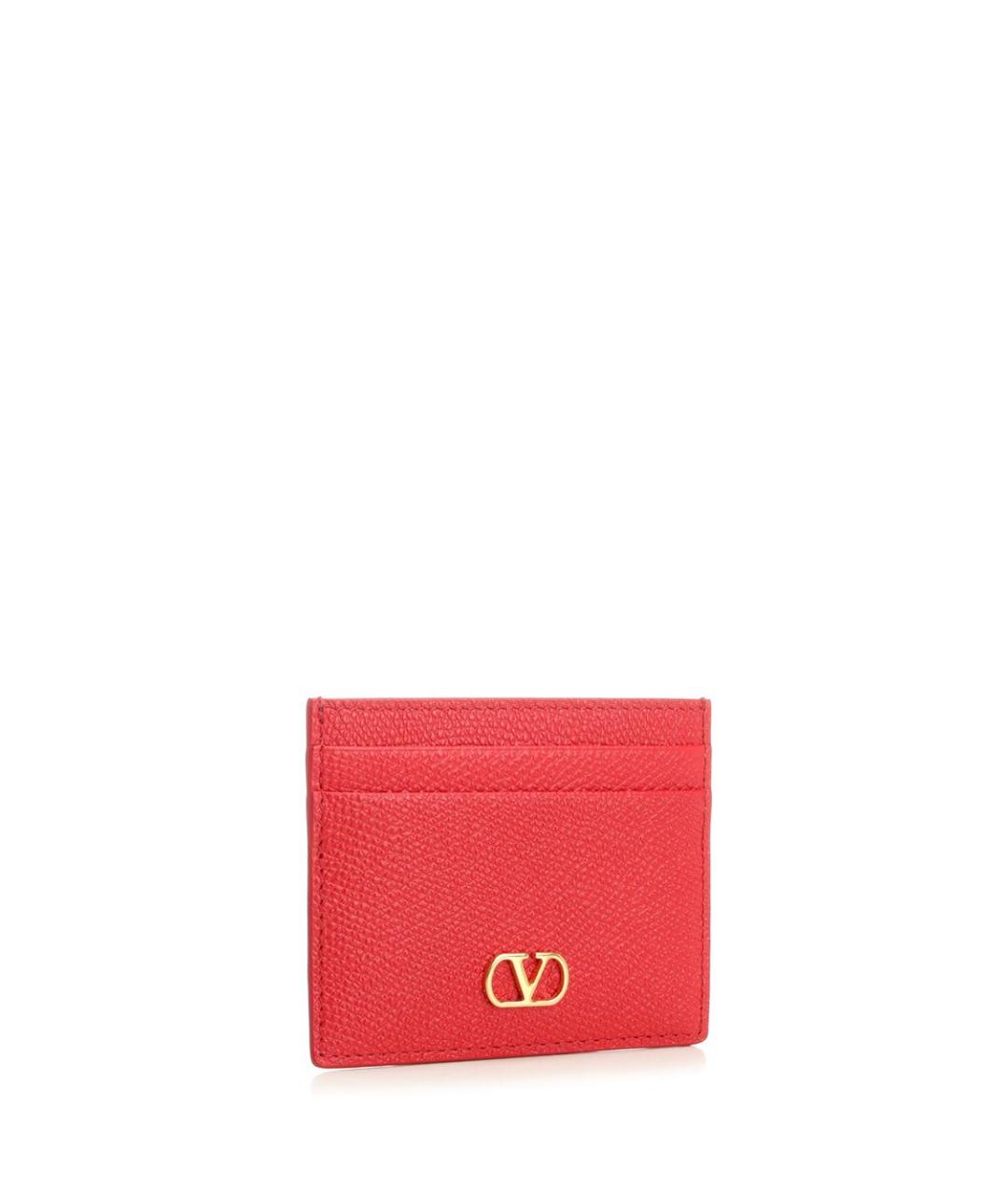 VALENTINO Красный кожаный кардхолдер, фото 2