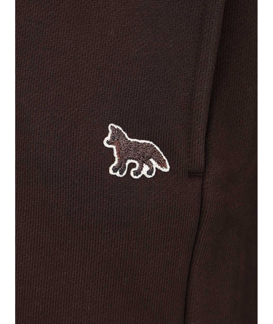 MAISON KITSUNE Коричневые хлопковые шорты, фото 5