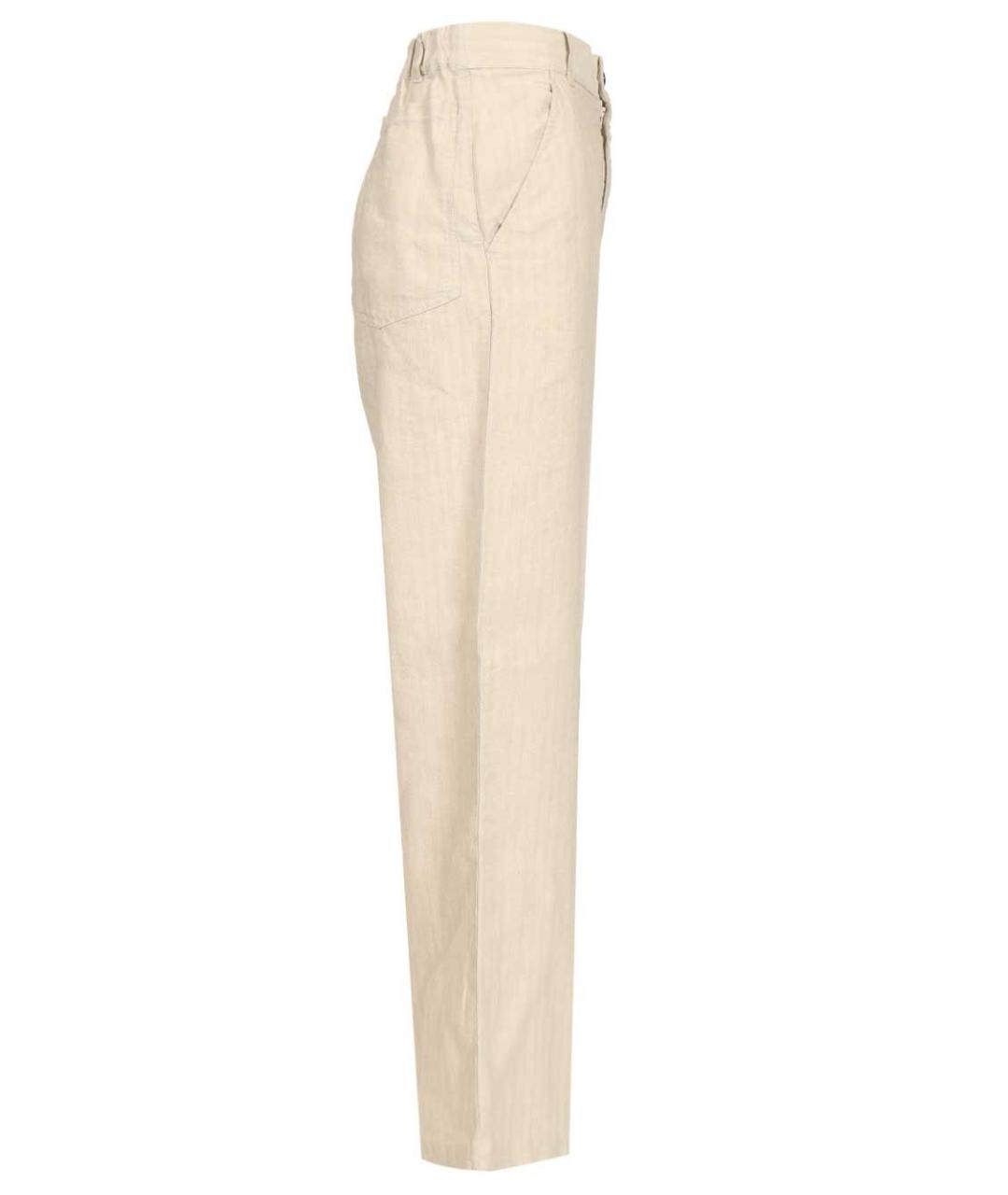 BARENA Бежевые вискозные прямые брюки, фото 3