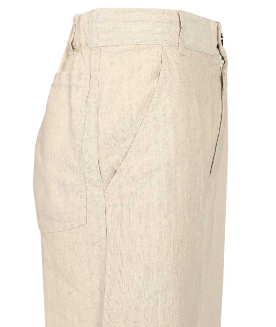 BARENA Бежевые вискозные прямые брюки, фото 5