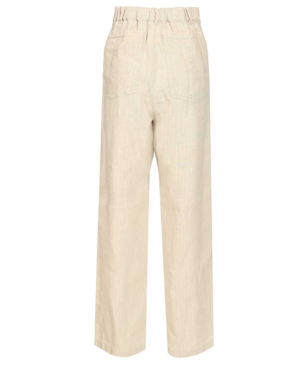 BARENA Бежевые вискозные прямые брюки, фото 2