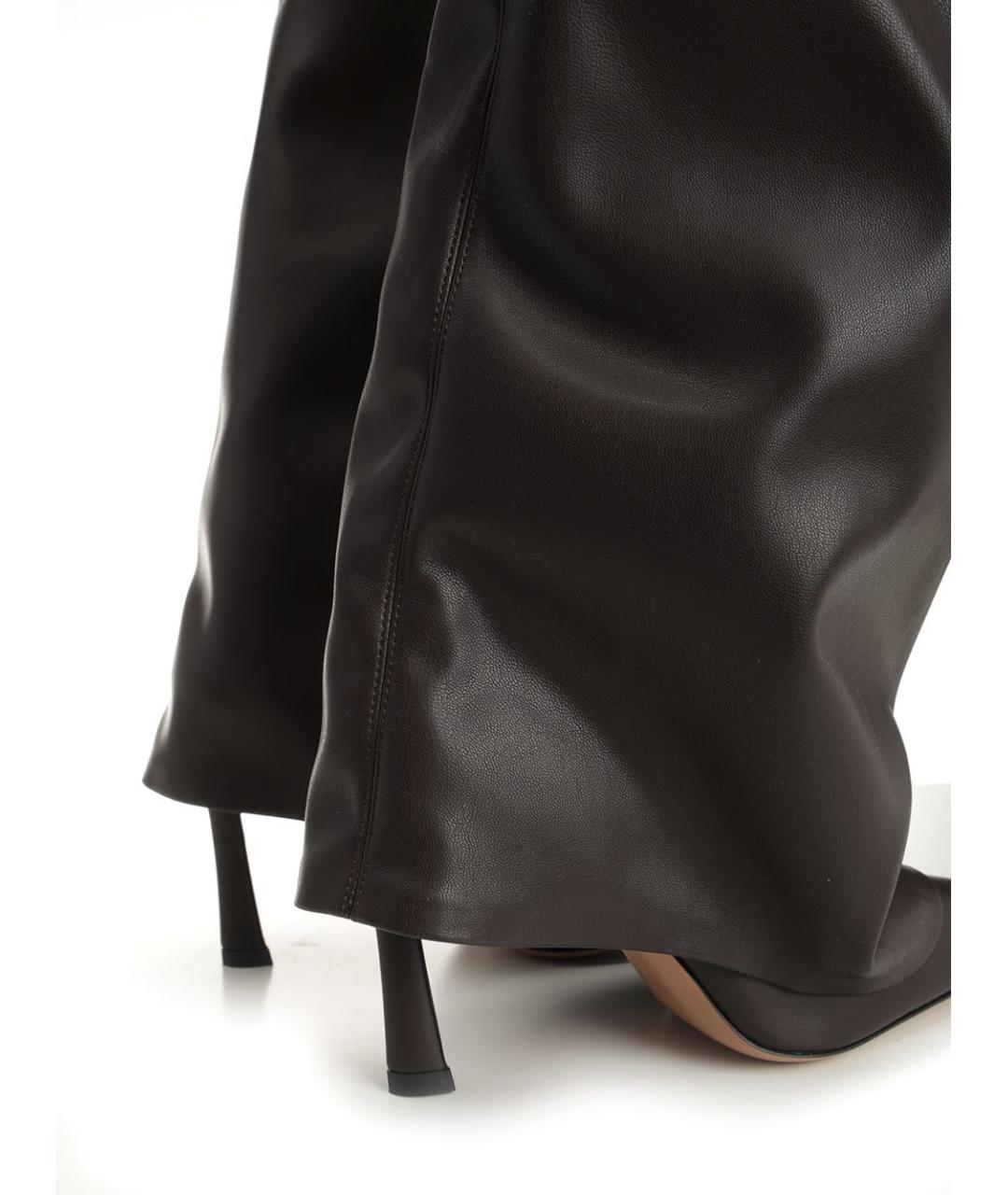 THE ATTICO Коричневые ботфорты из искусственной кожи, фото 4