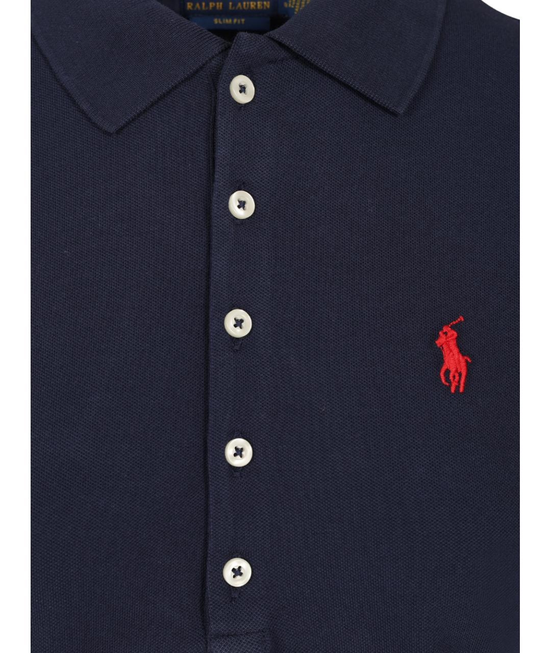 POLO RALPH LAUREN Синяя хлопковая футболка, фото 3