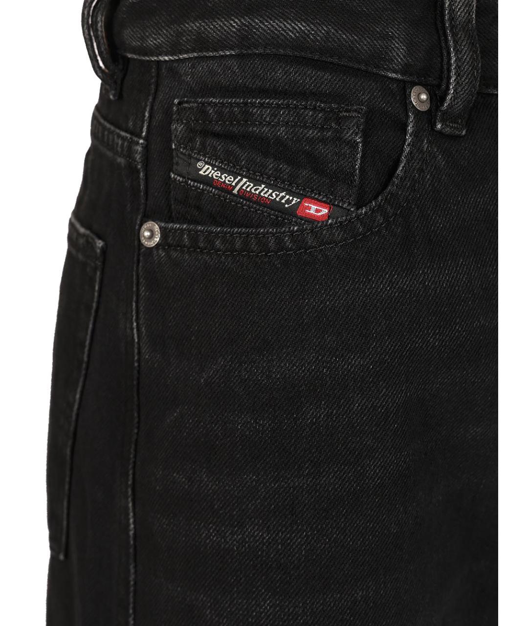 DIESEL Черные хлопковые прямые джинсы, фото 3