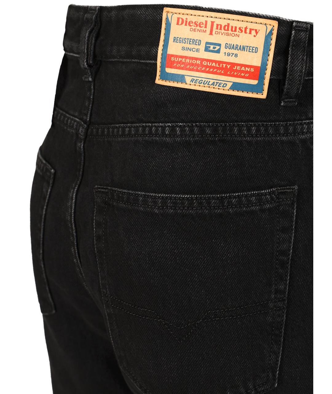 DIESEL Черные хлопковые прямые джинсы, фото 4