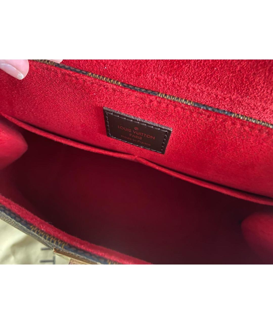 LOUIS VUITTON Коричневая сумка с короткими ручками из искусственной кожи, фото 6