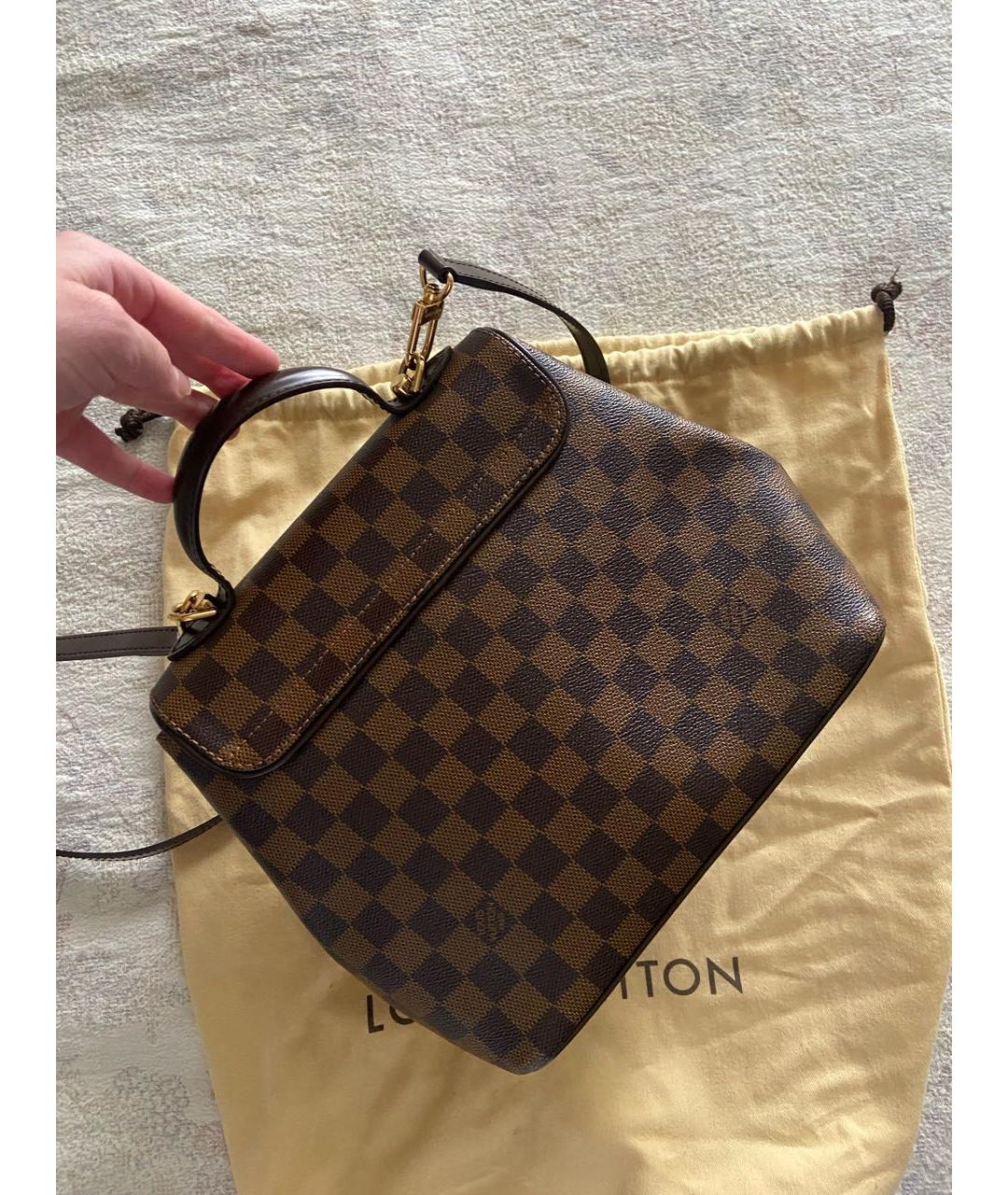 LOUIS VUITTON Коричневая сумка с короткими ручками из искусственной кожи, фото 2