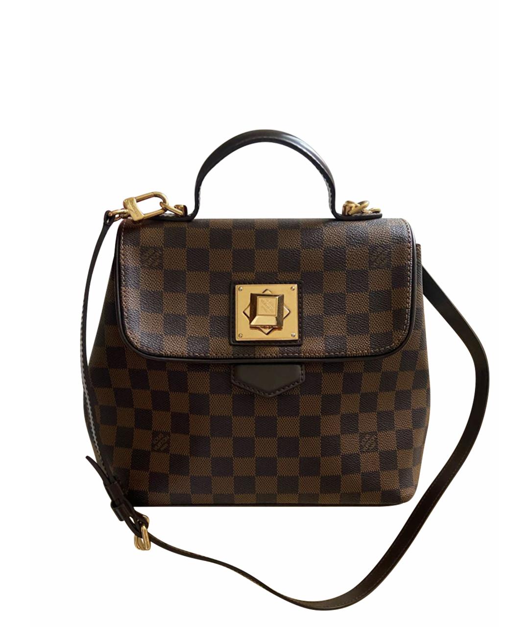 LOUIS VUITTON Коричневая сумка с короткими ручками из искусственной кожи, фото 1