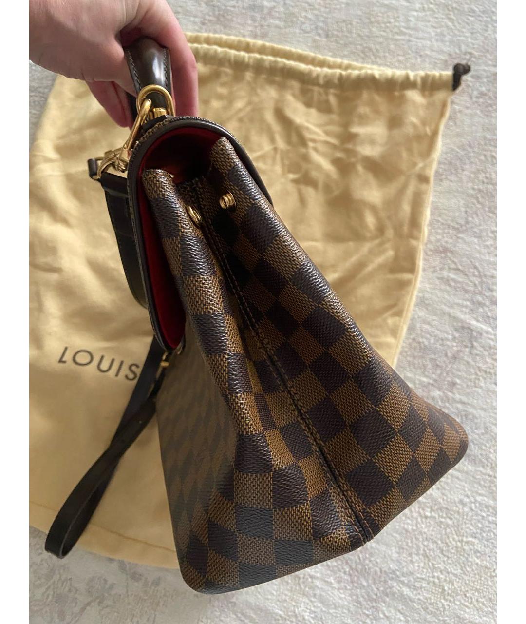 LOUIS VUITTON Коричневая сумка с короткими ручками из искусственной кожи, фото 8