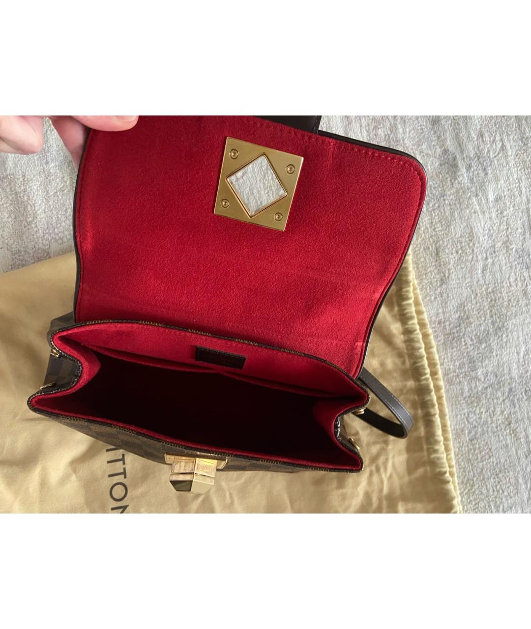 LOUIS VUITTON Коричневая сумка с короткими ручками из искусственной кожи, фото 5