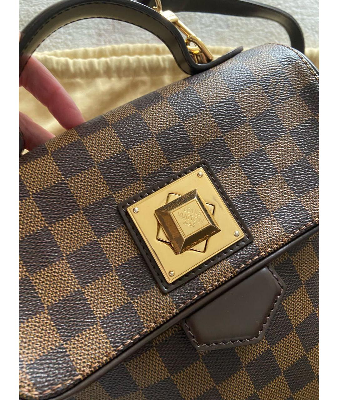 LOUIS VUITTON Коричневая сумка с короткими ручками из искусственной кожи, фото 3