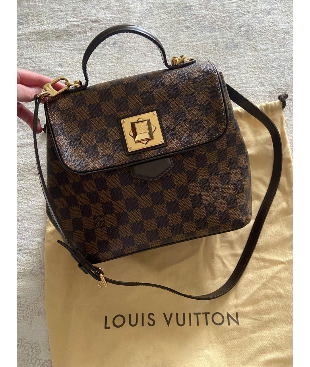 LOUIS VUITTON Коричневая сумка с короткими ручками из искусственной кожи, фото 9