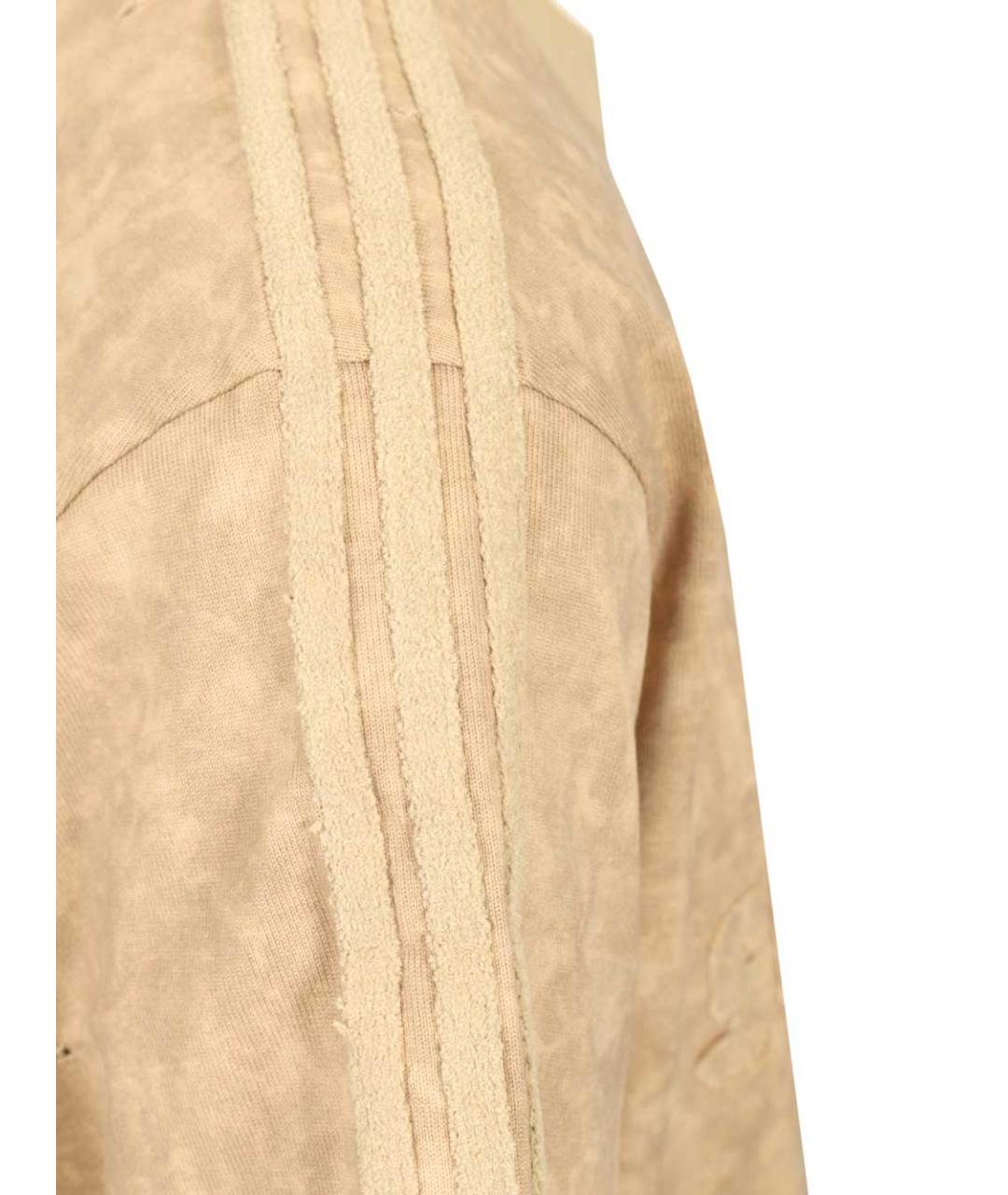 ADIDAS Бежевая хлопковая футболка, фото 4