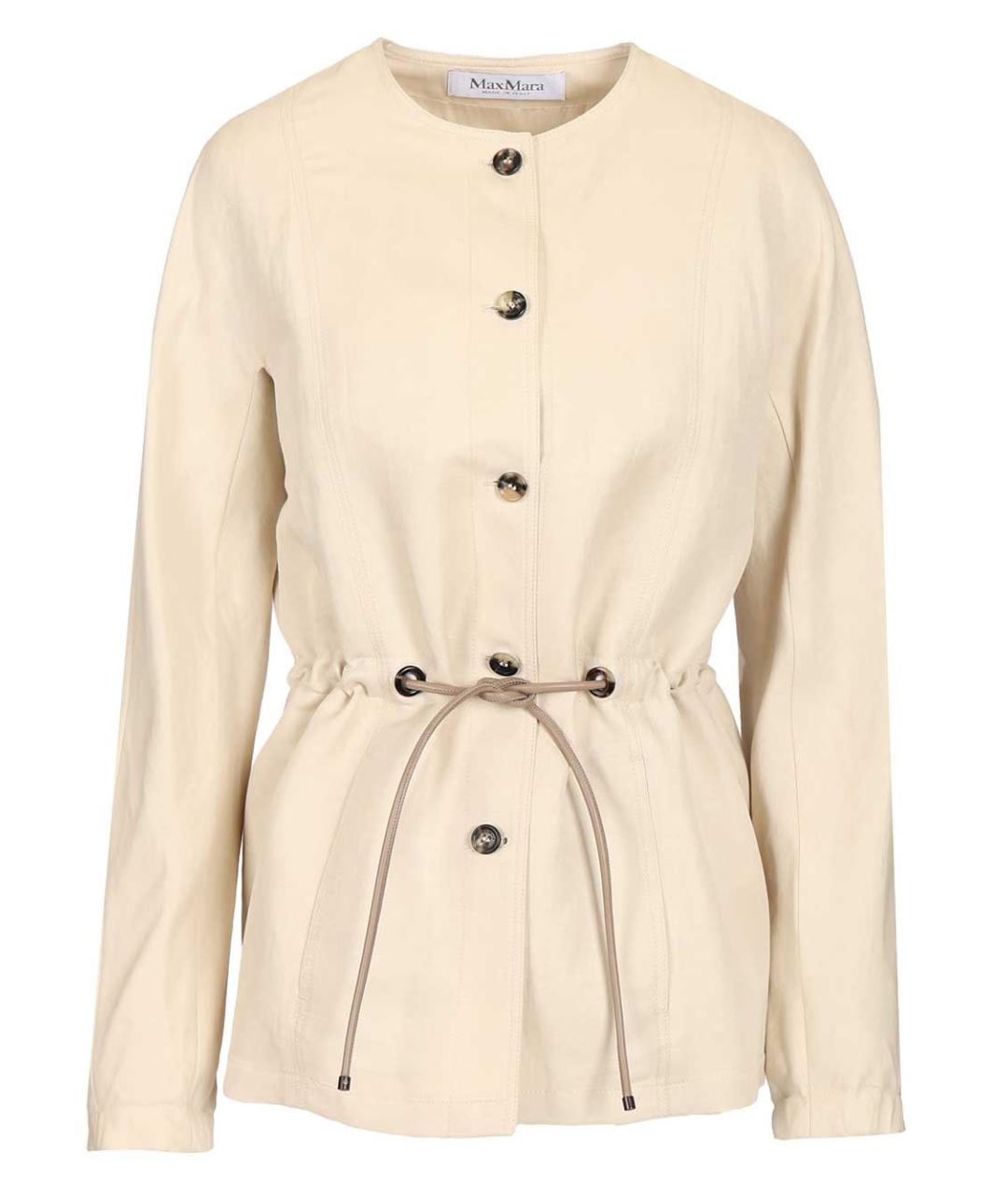 MAX MARA Бежевая льняная куртка, фото 1