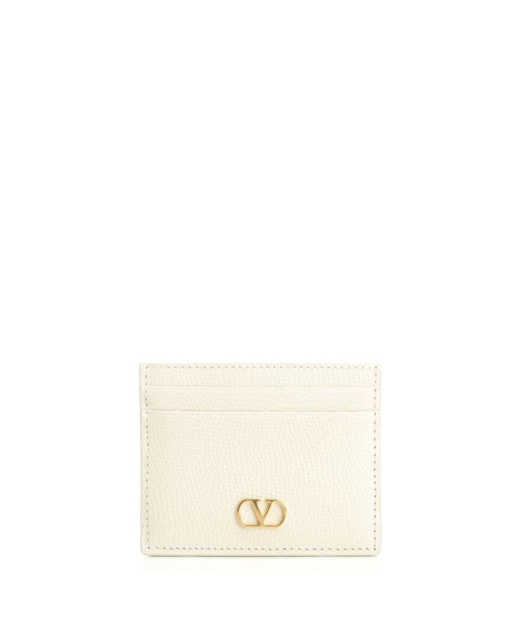VALENTINO Белый кожаный кардхолдер, фото 1