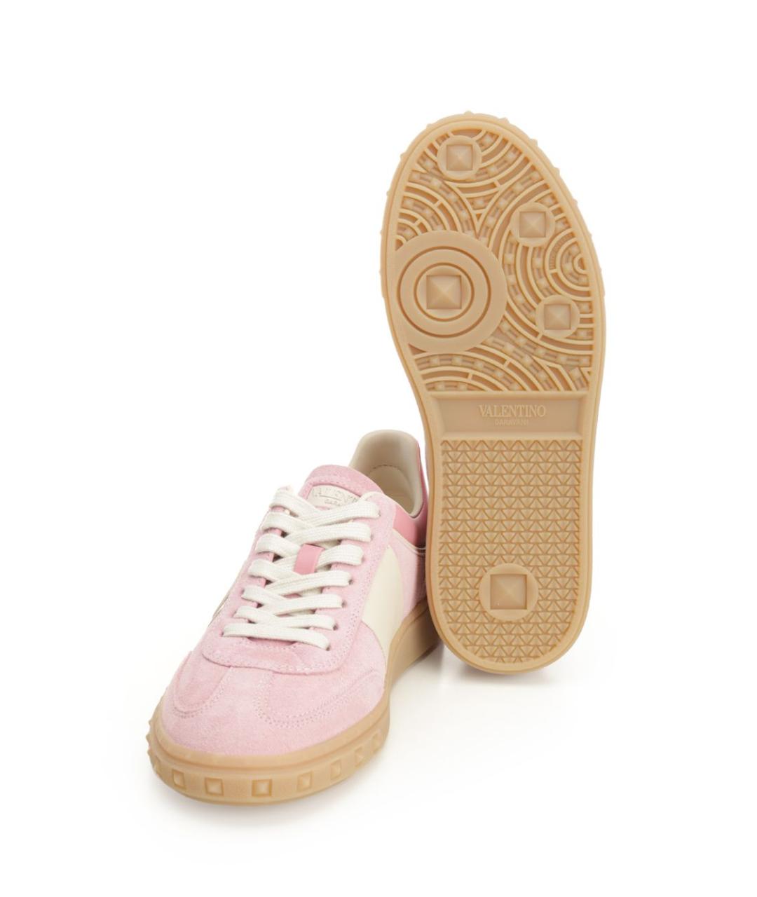 VALENTINO Розовые кожаные кроссовки, фото 5