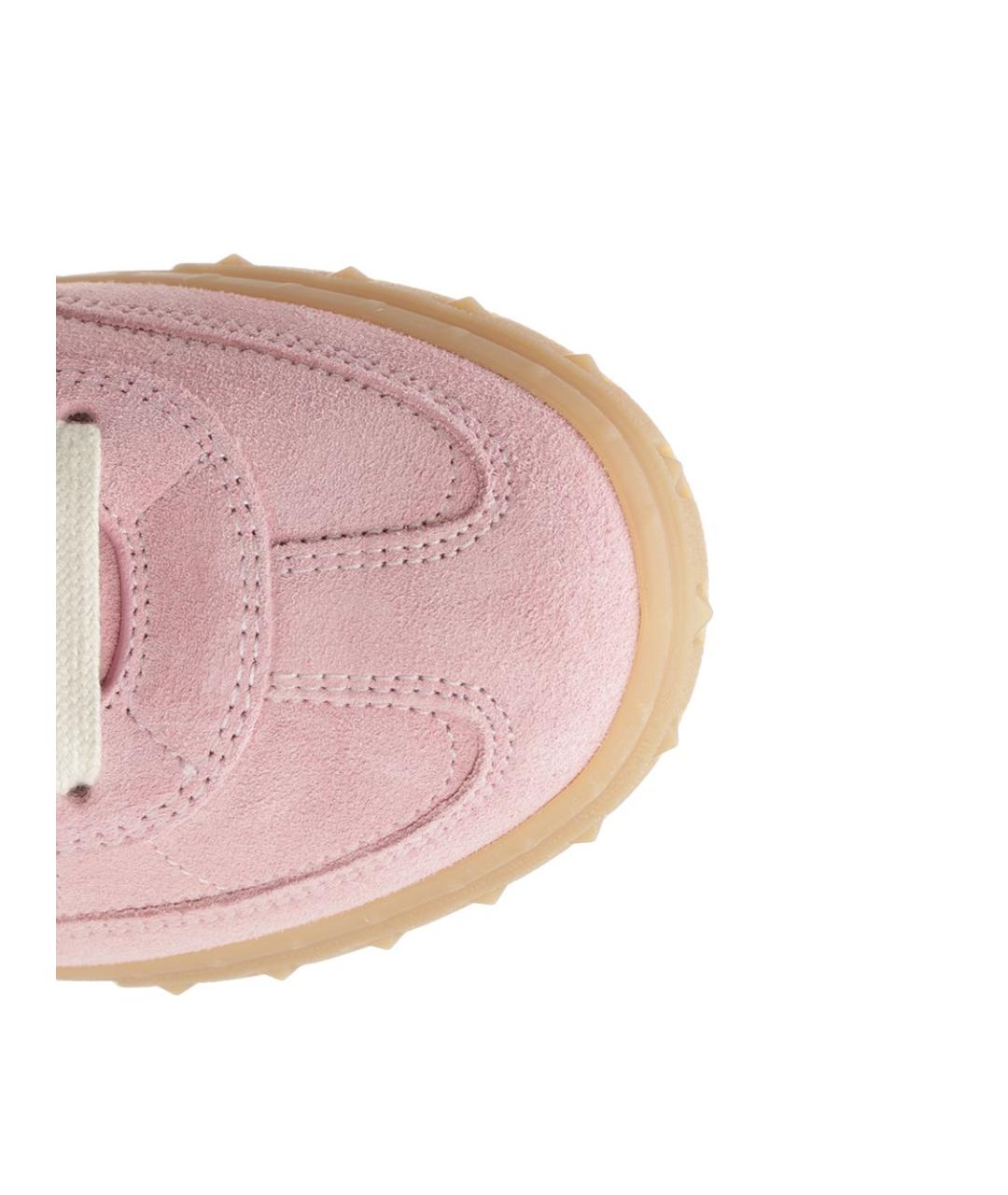 VALENTINO Розовые кожаные кроссовки, фото 4