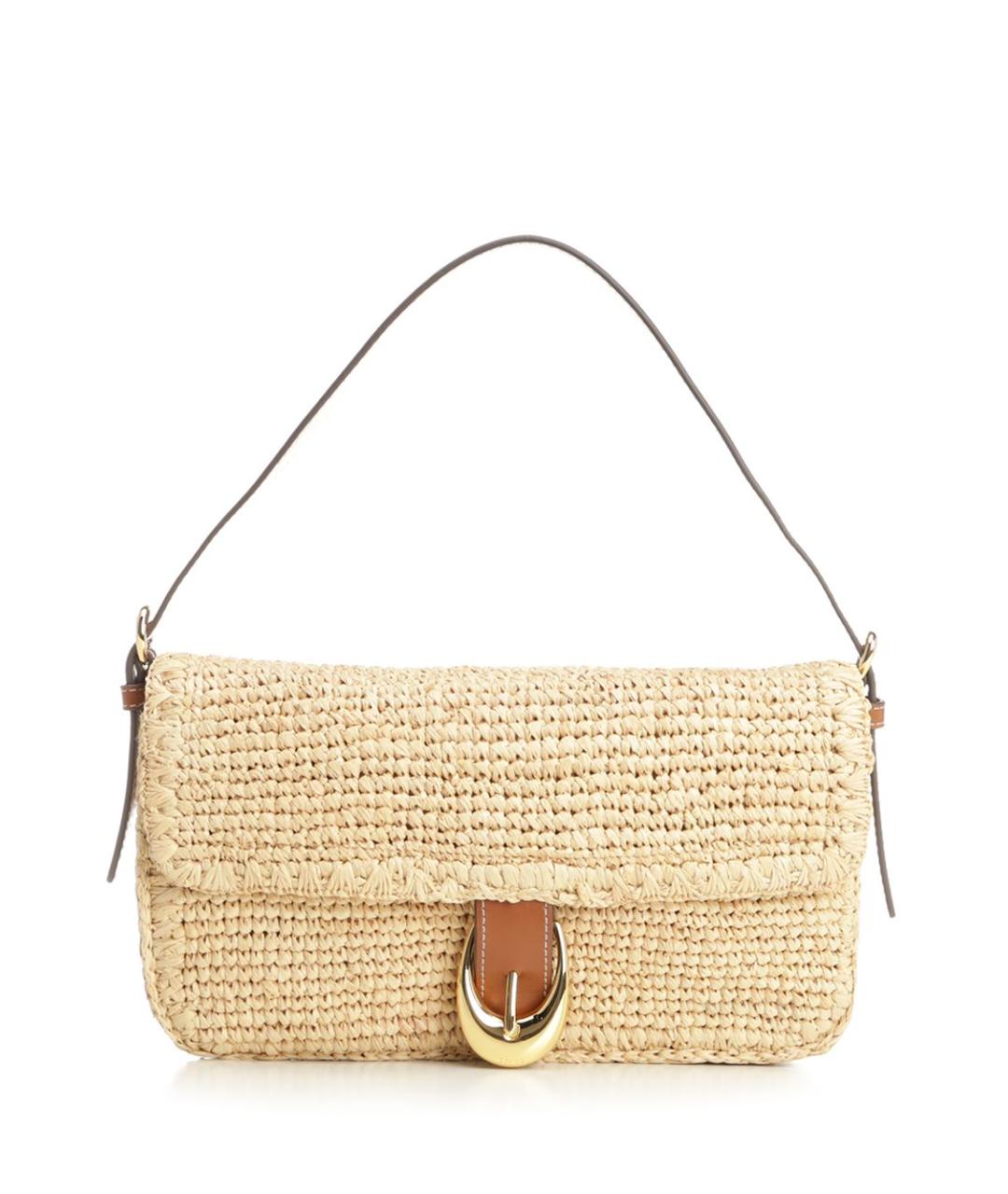 STAUD Бежевая пелетеная сумка через плечо, фото 1