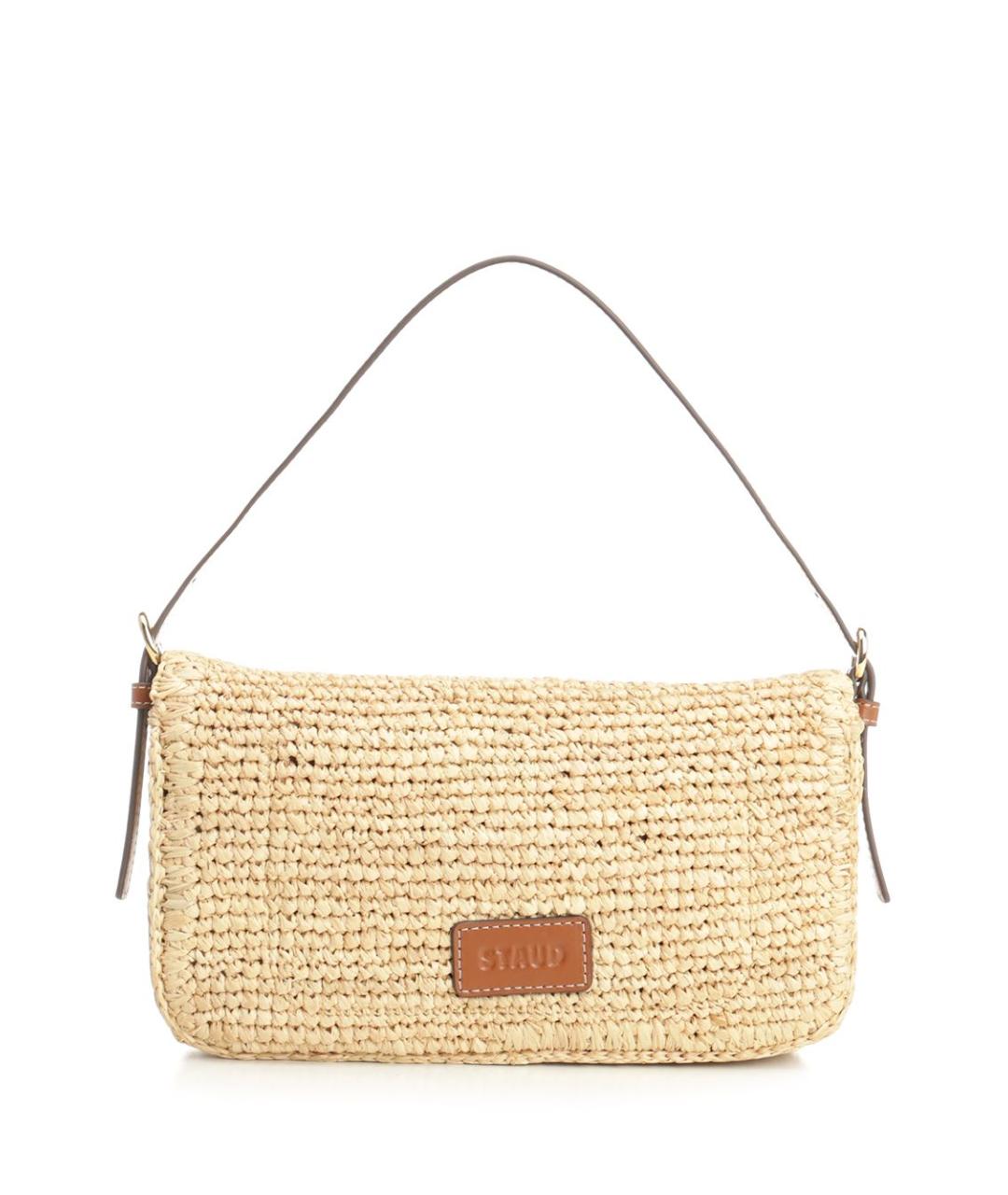 STAUD Бежевая пелетеная сумка через плечо, фото 3