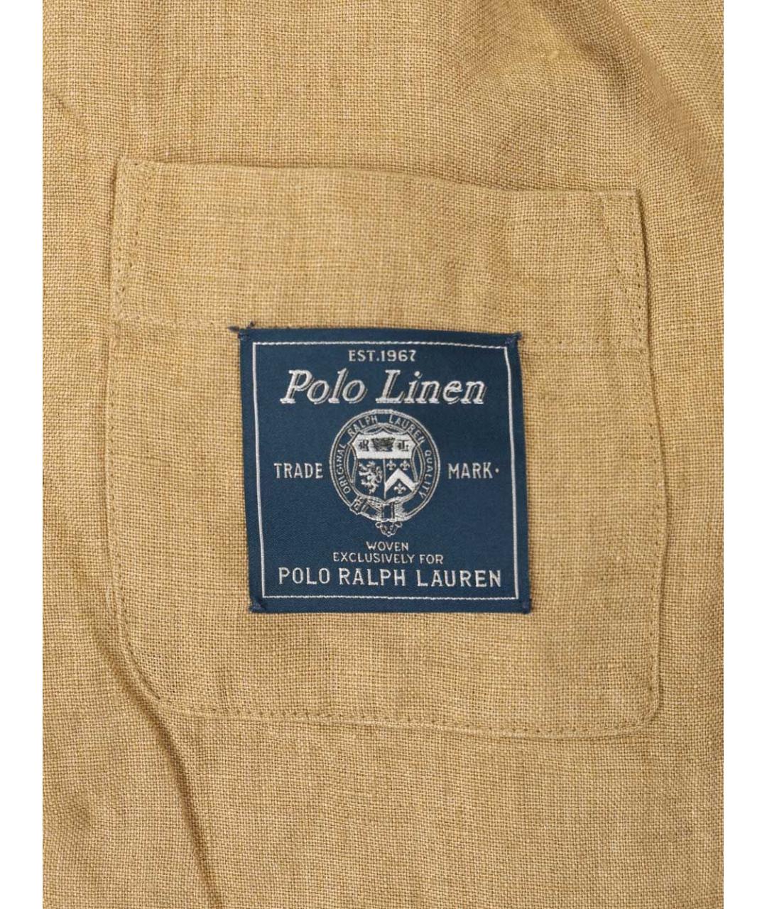 POLO RALPH LAUREN Бежевый льняной жакет/пиджак, фото 5
