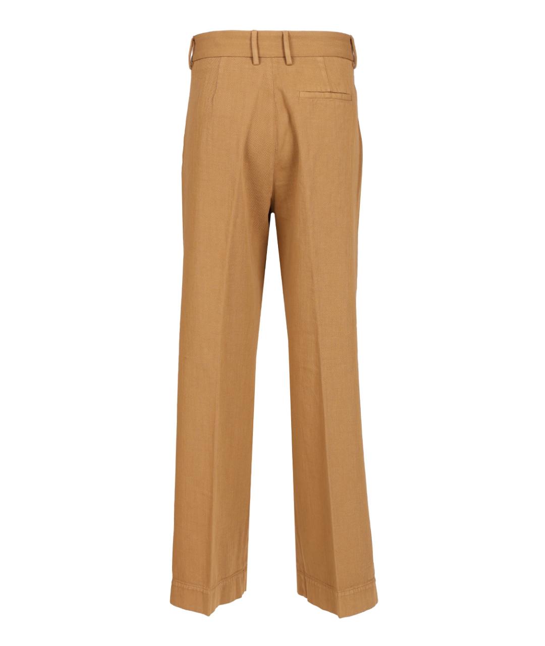 FORTE FORTE Коричневые хлопковые прямые брюки, фото 2