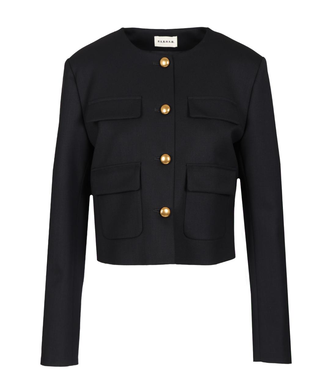 P.A.R.O.S.H. Темно-синий шерстяной жакет/пиджак, фото 1
