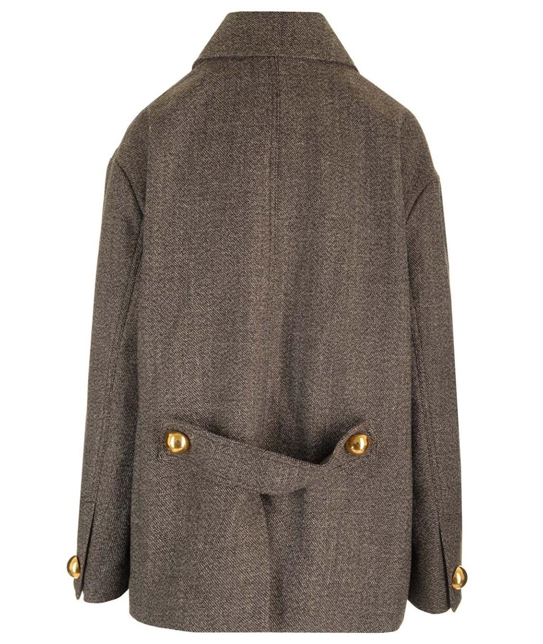 Ami Paris Коричневое шерстяное пальто, фото 2