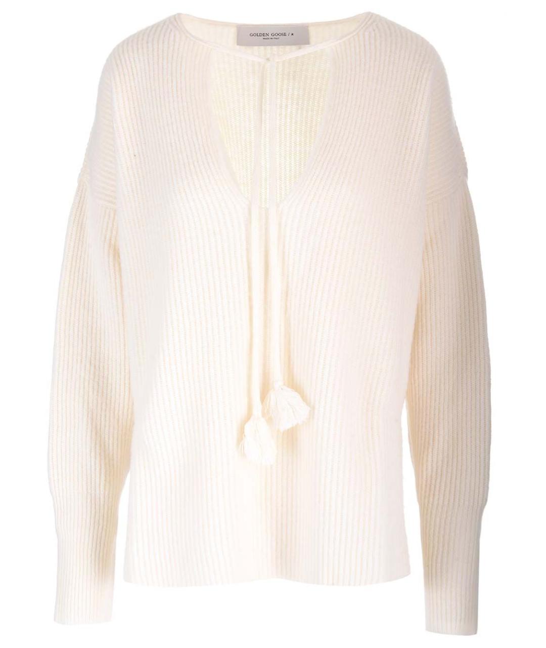 GOLDEN GOOSE DELUXE BRAND Белый шерстяной джемпер / свитер, фото 1