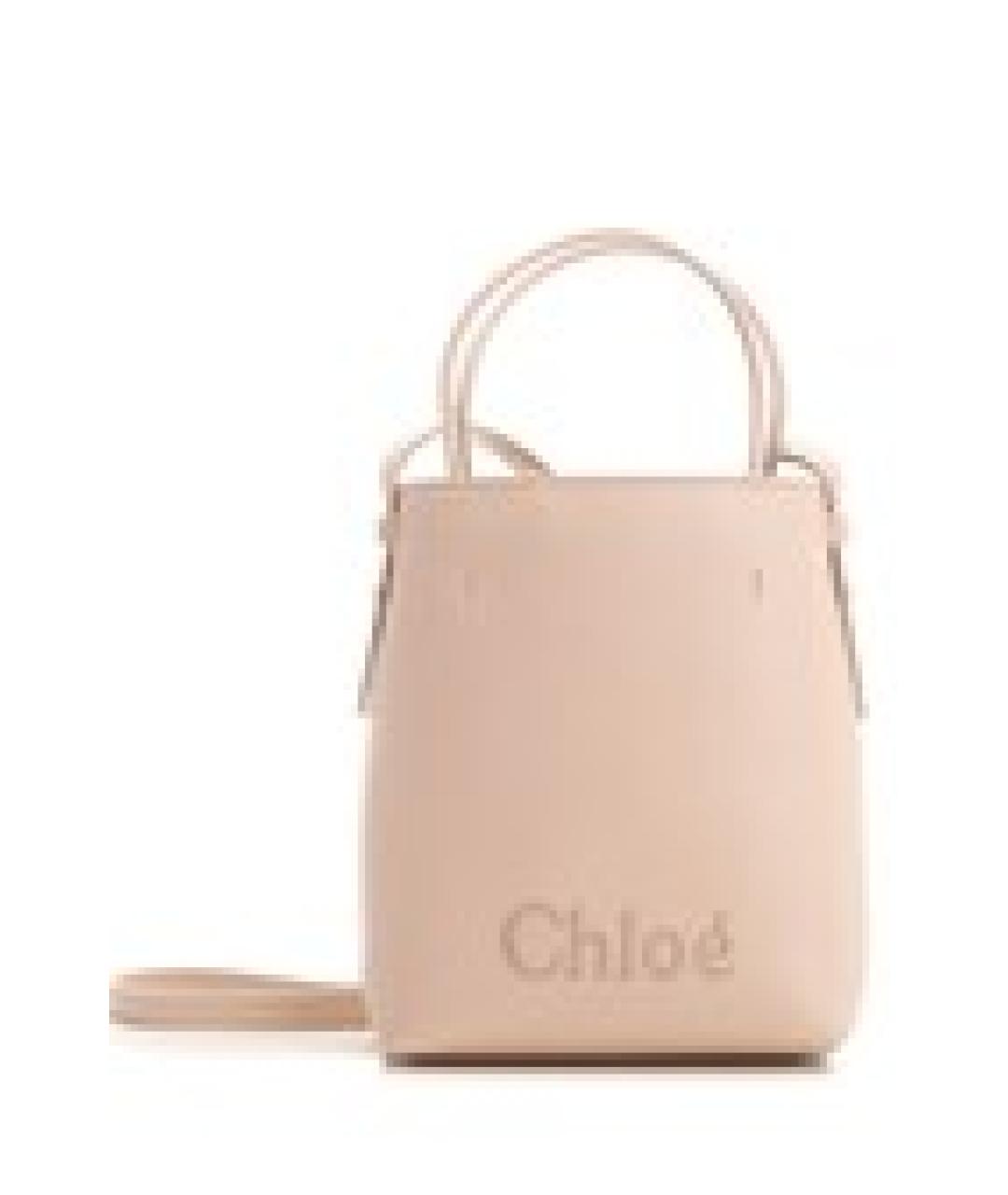 CHLOE Розовая кожаная сумка с короткими ручками, фото 1