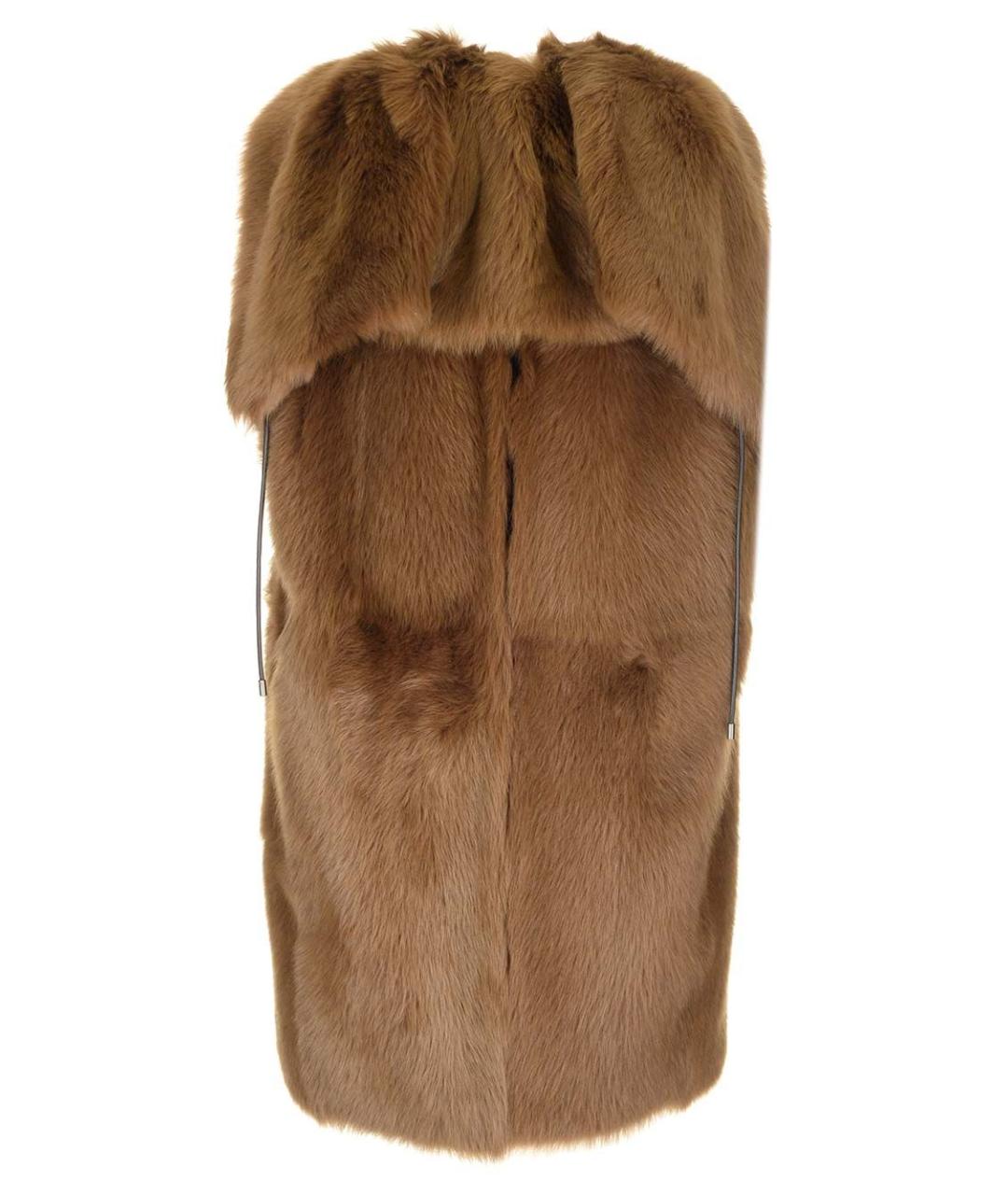 MAX MARA Коричневый меховой жилет, фото 3