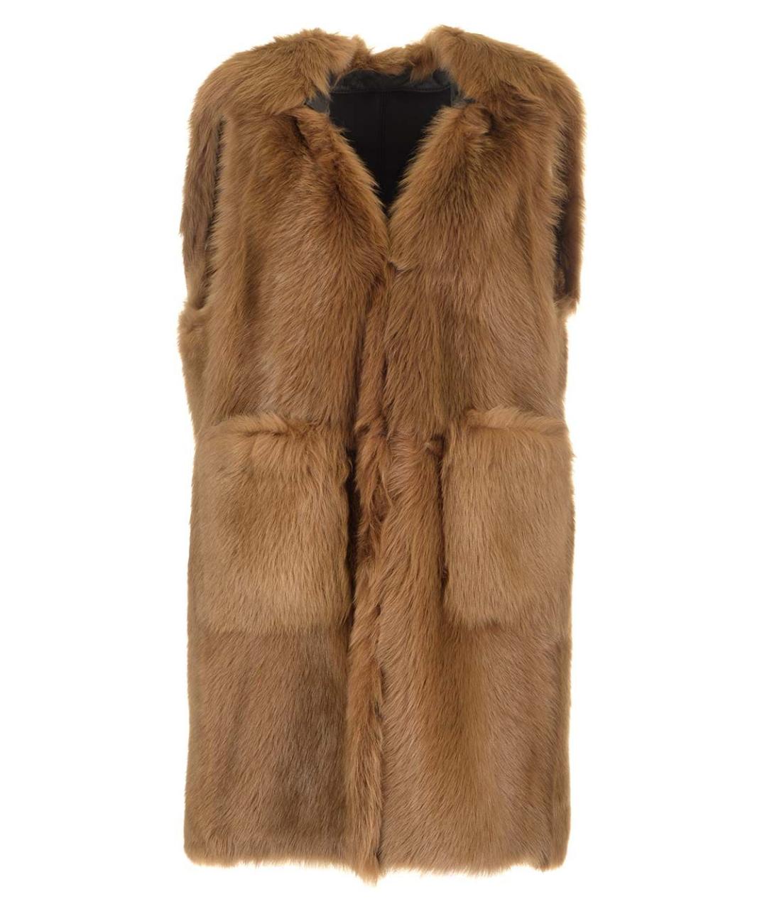 MAX MARA Коричневый меховой жилет, фото 1