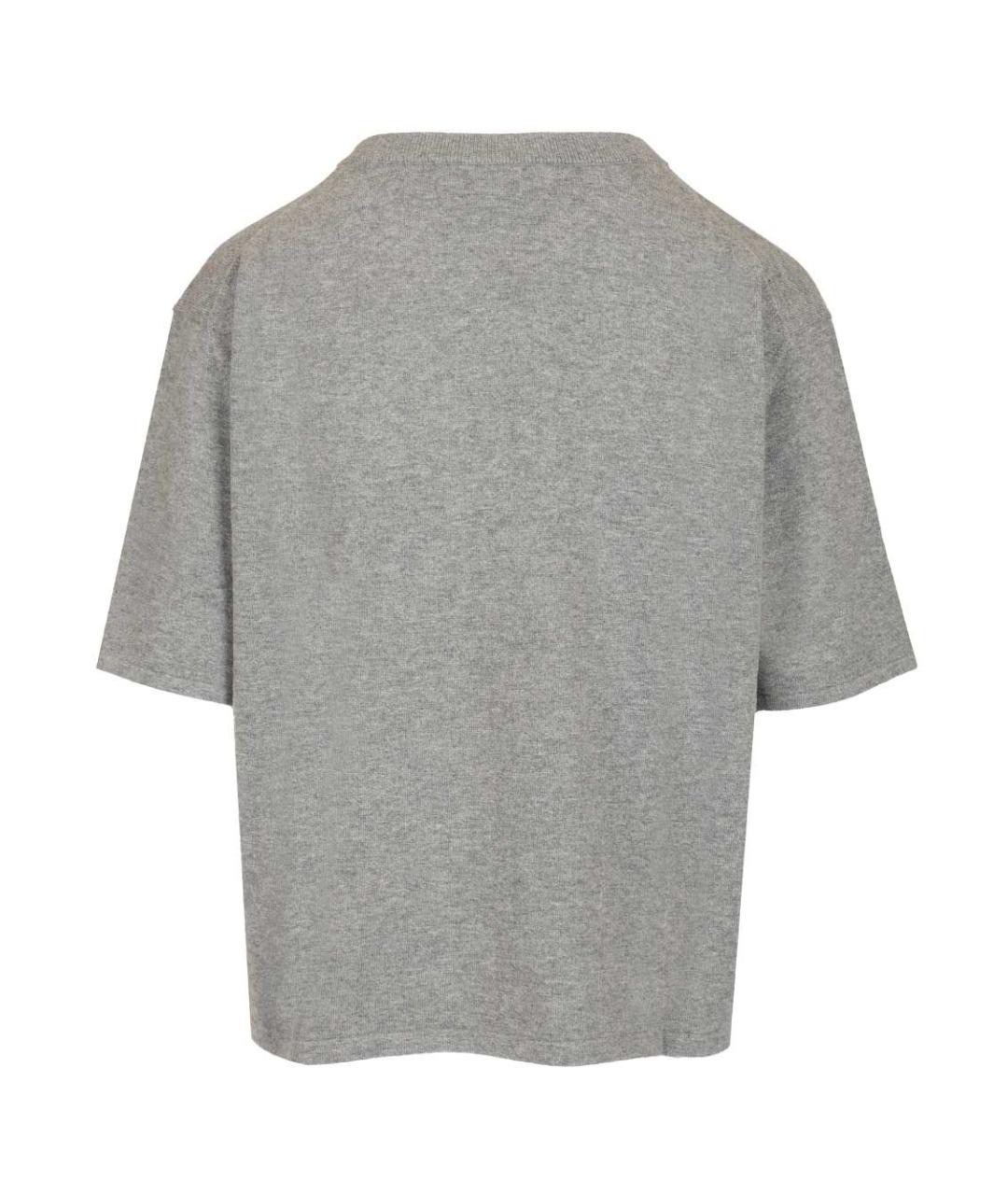 LISA YANG Серая хлопковая футболка, фото 2