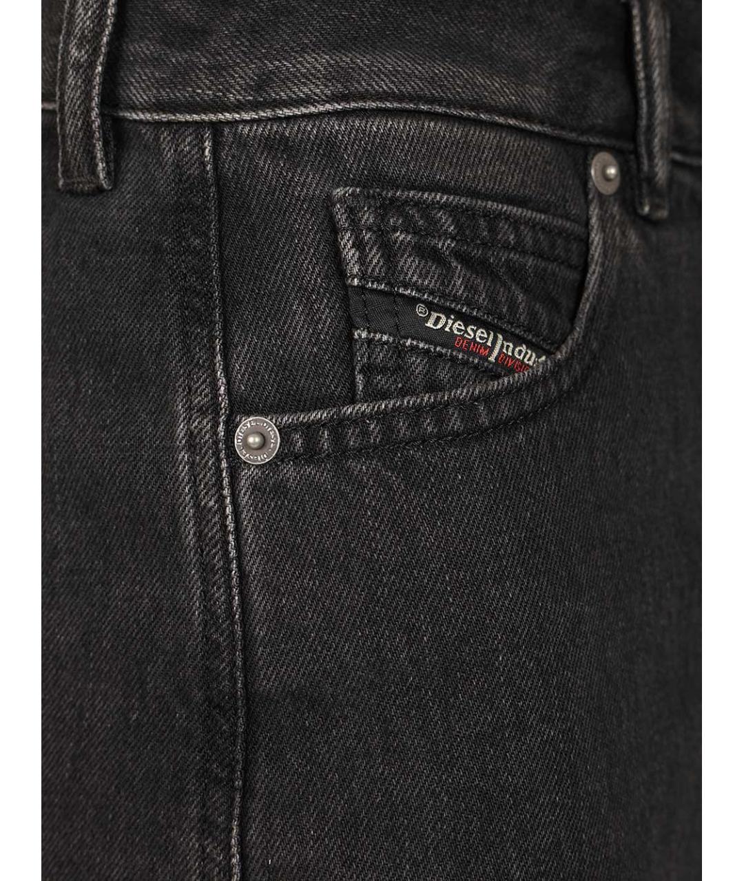 DIESEL Черная хлопковая юбка мини, фото 4