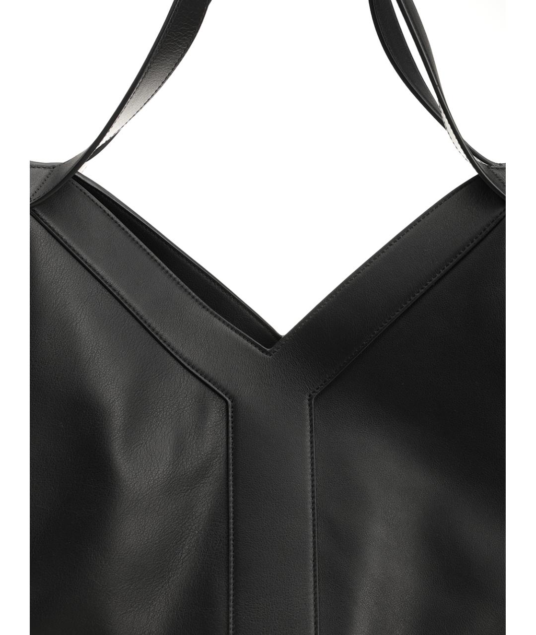 SAINT LAURENT Черная кожаная сумка тоут, фото 5