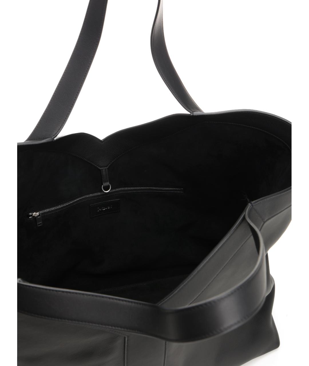 SAINT LAURENT Черная кожаная сумка тоут, фото 4