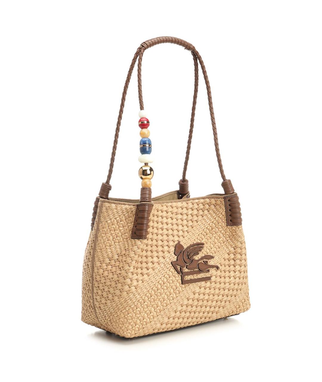 ETRO Бежевая пелетеная сумка тоут, фото 2