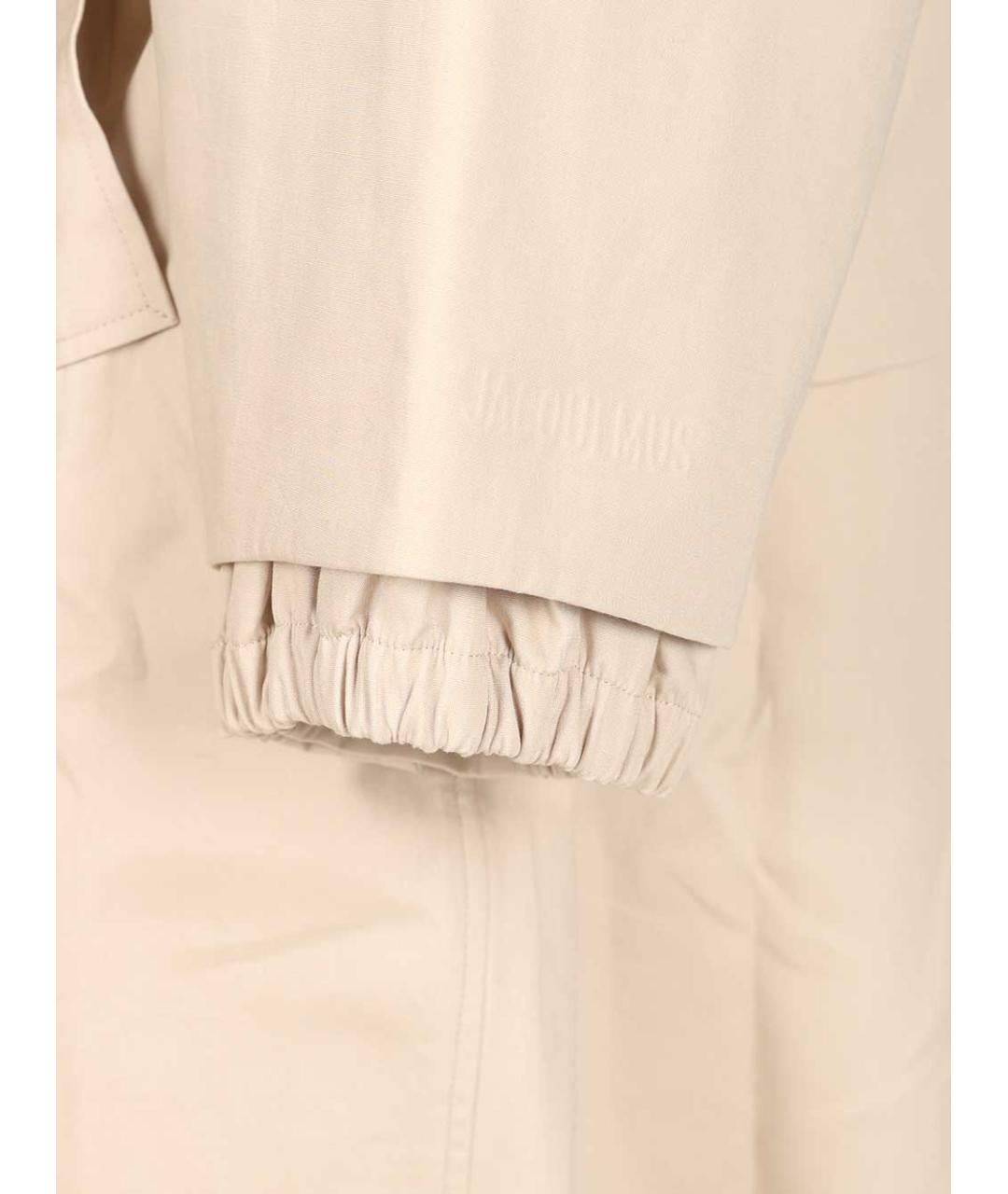 JACQUEMUS Бежевый хлопковый тренч/плащ, фото 6