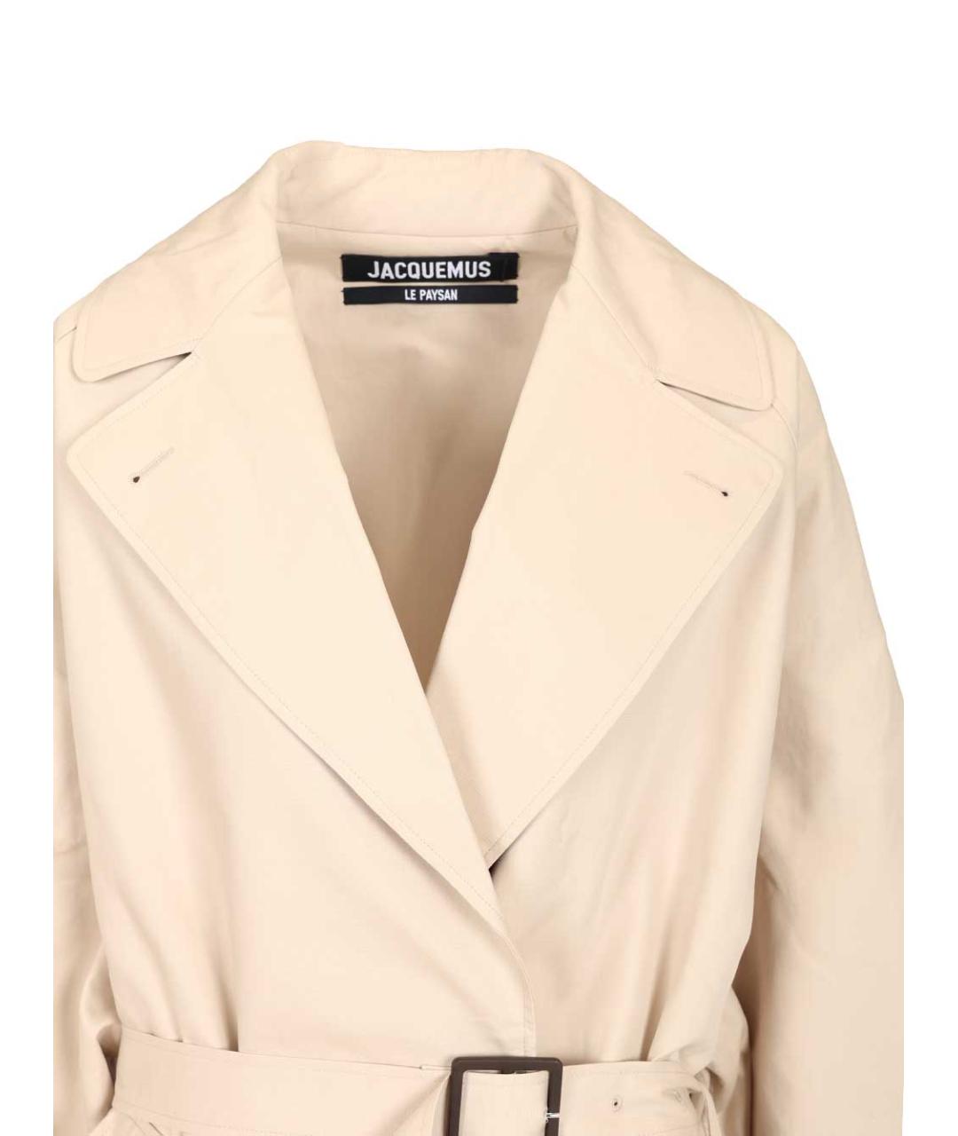 JACQUEMUS Бежевый хлопковый тренч/плащ, фото 4