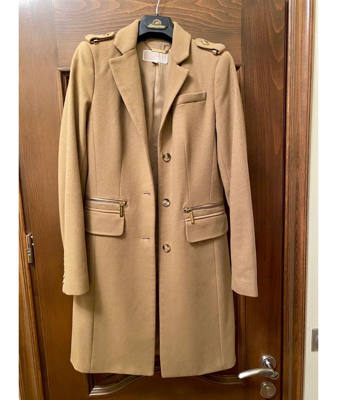 MICHAEL KORS Бежевое шерстяное пальто, фото 9