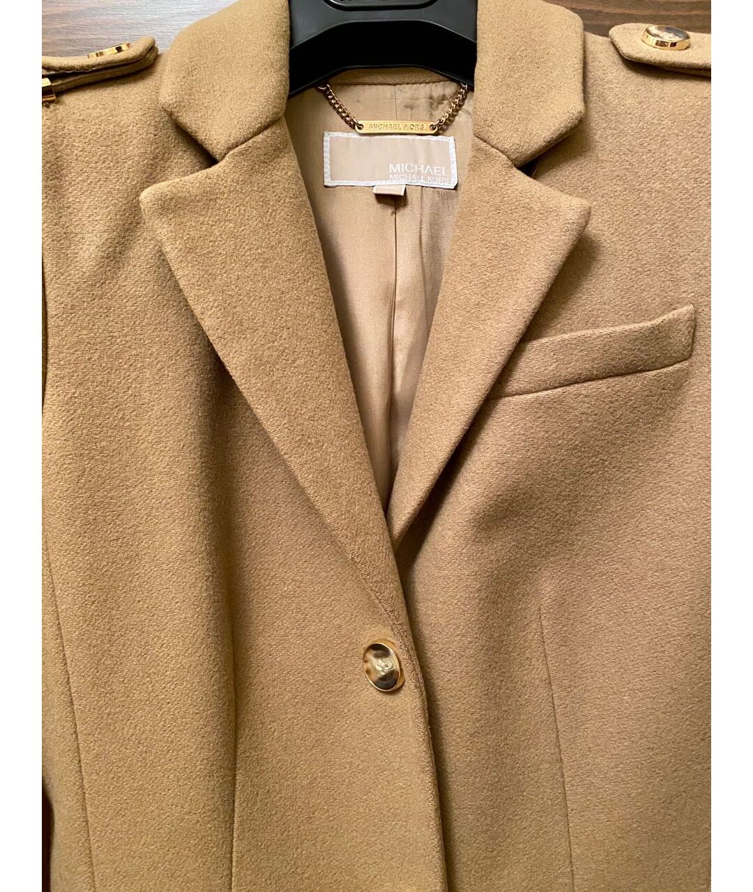 MICHAEL KORS Бежевое шерстяное пальто, фото 3