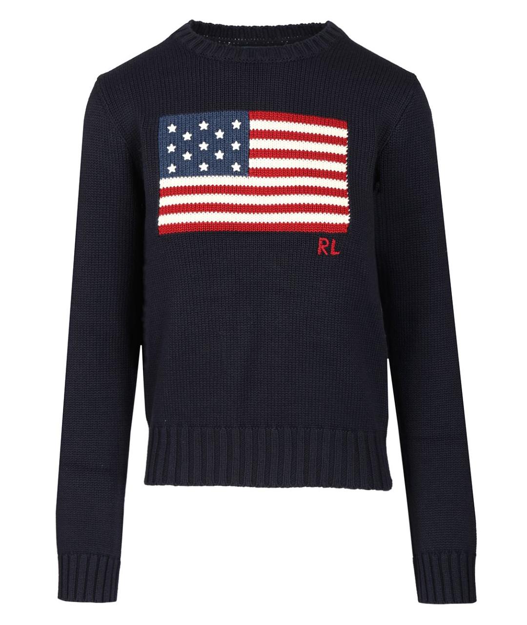 POLO RALPH LAUREN Темно-синий хлопковый джемпер / свитер, фото 1