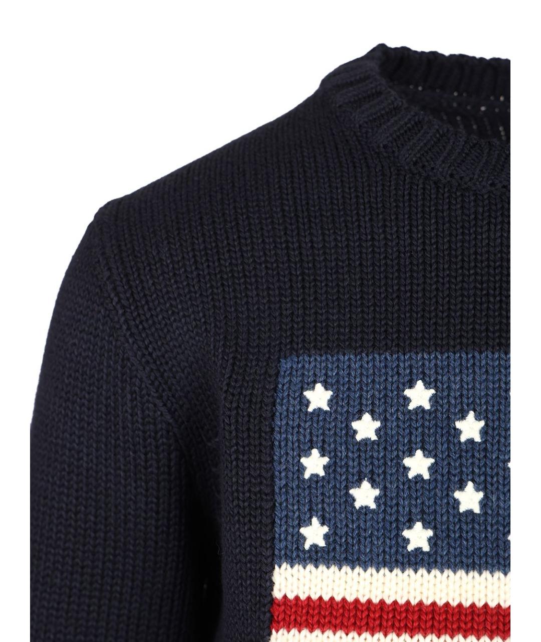 POLO RALPH LAUREN Темно-синий хлопковый джемпер / свитер, фото 5