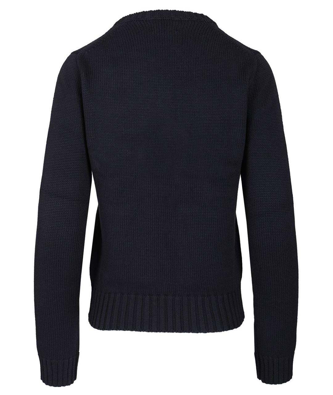 POLO RALPH LAUREN Темно-синий хлопковый джемпер / свитер, фото 2