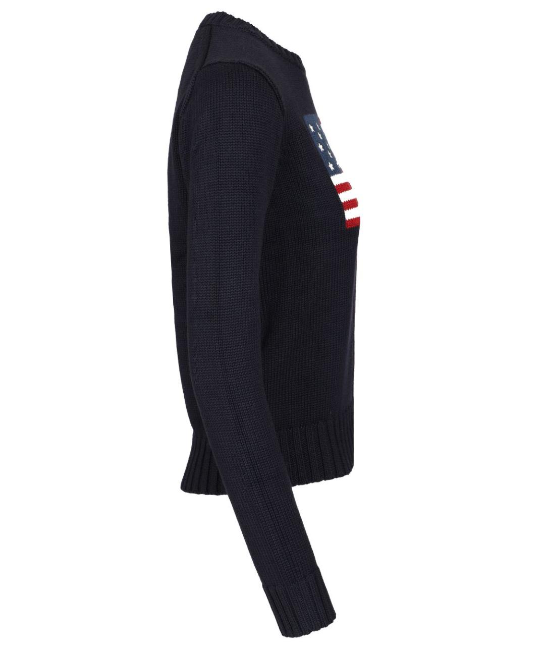 POLO RALPH LAUREN Темно-синий хлопковый джемпер / свитер, фото 3