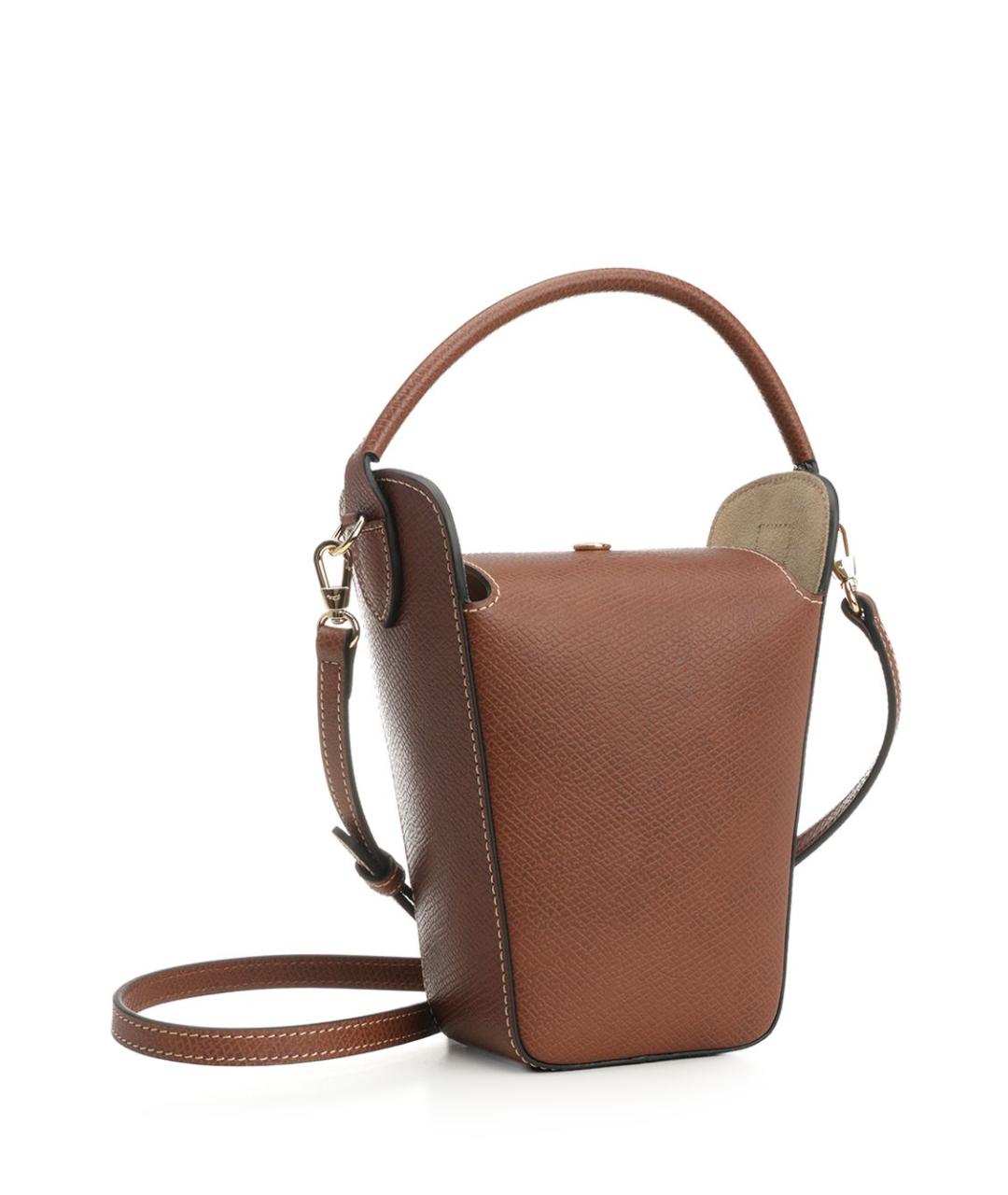 LONGCHAMP Коричневая кожаная сумка через плечо, фото 2