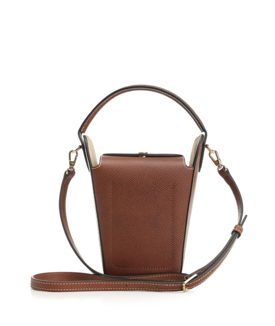 LONGCHAMP Коричневая кожаная сумка через плечо, фото 3