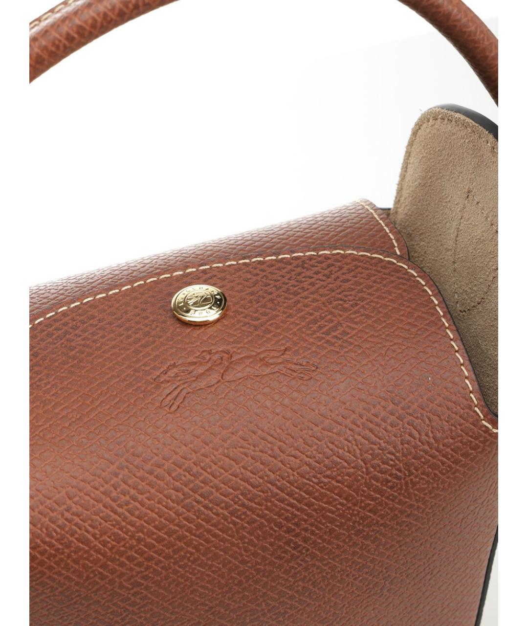 LONGCHAMP Коричневая кожаная сумка через плечо, фото 5