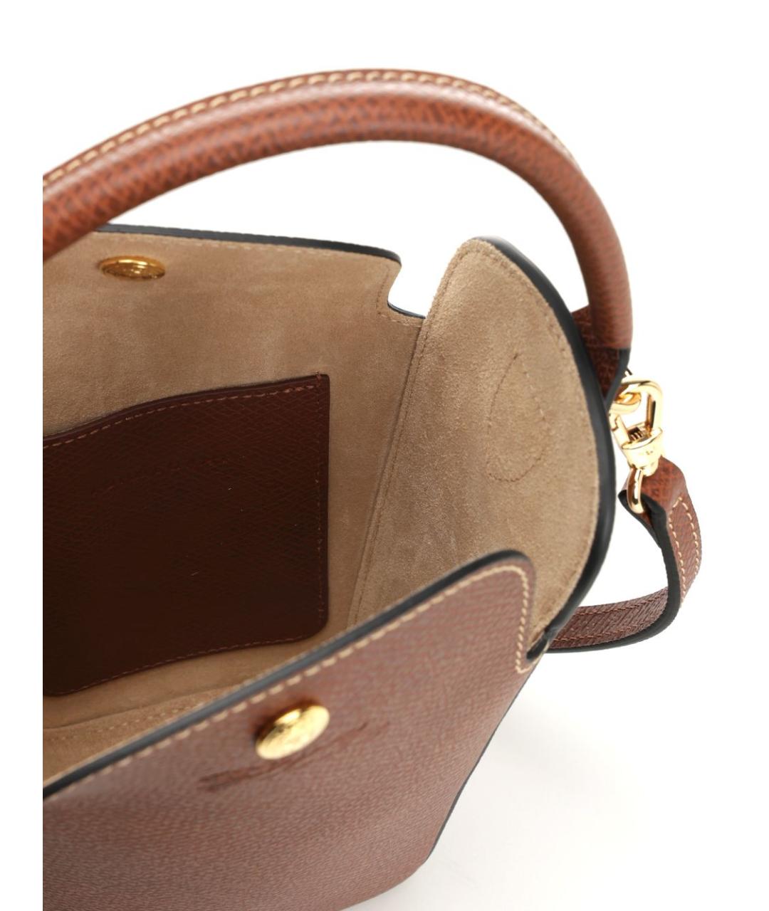 LONGCHAMP Коричневая кожаная сумка через плечо, фото 4